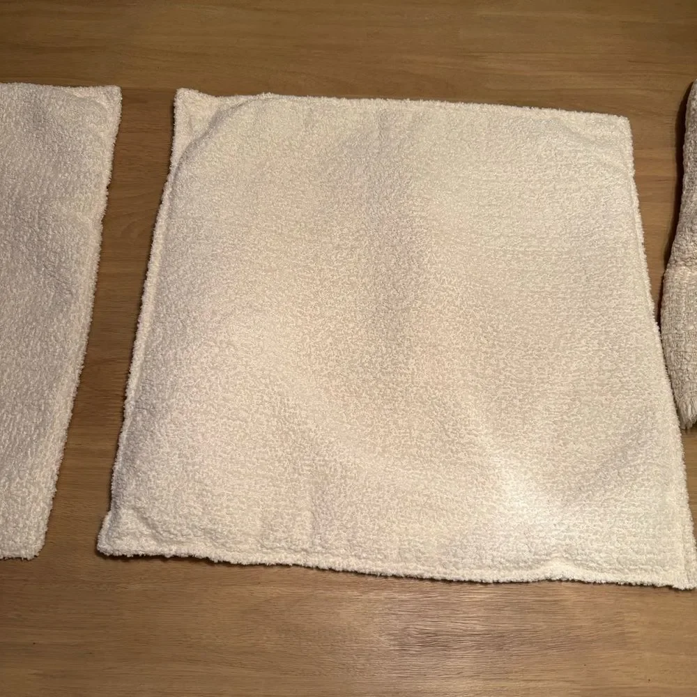 Set of 2 Cream Throw Pillows 20x20